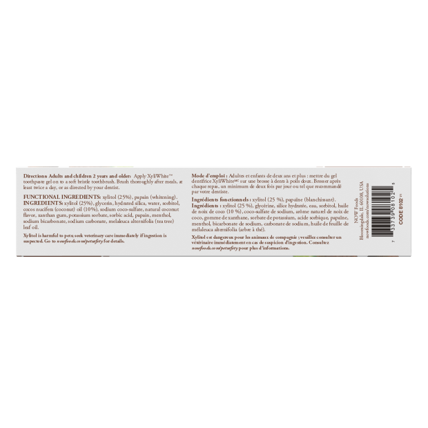 NOW Foods - XyliWhite, Kokosolie Tandpasta Gel - 181g - slika 2