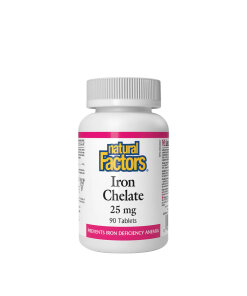 Natural Factors Iron Chelate 25 mg (90 Tablets)